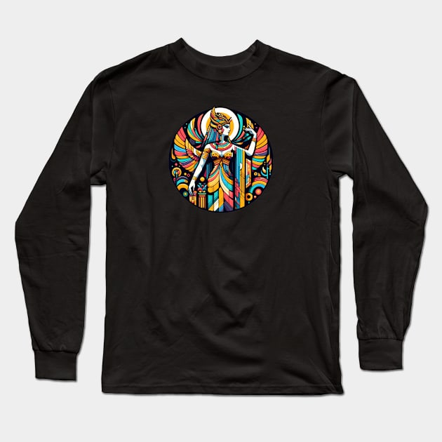 Abstract Goddess Isis Long Sleeve T-Shirt by VuriousArtworks